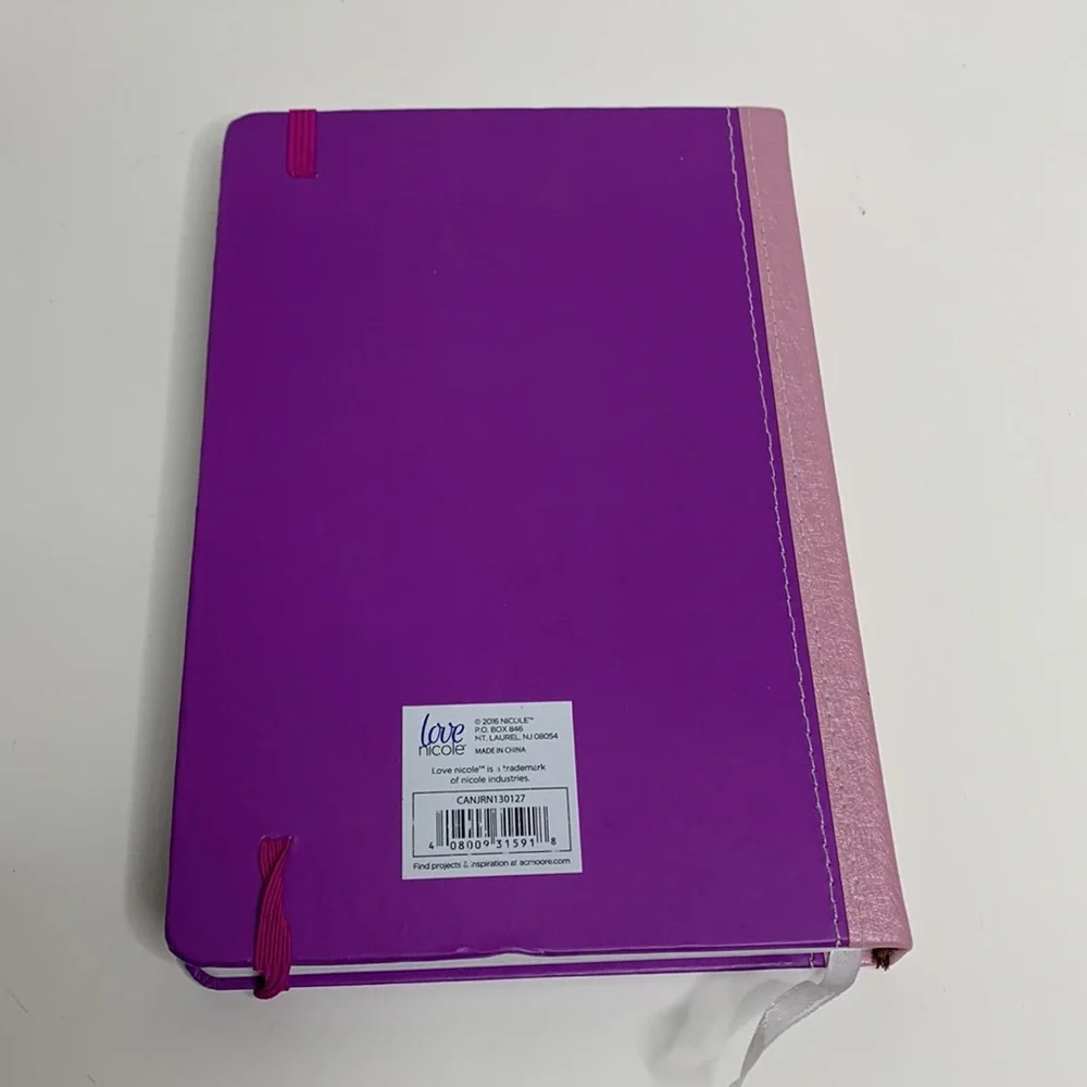 Love Nicole | Purple Hardcover Notebook BUT FIRST,COFFEE Creative Notes Office